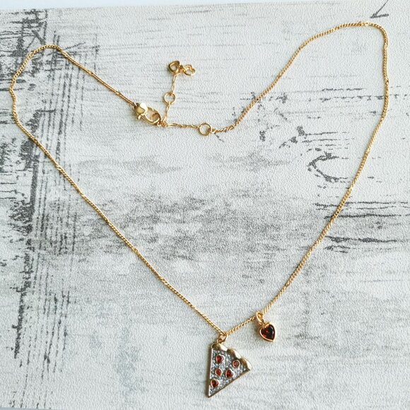 Kate Spade Gold Multicolor Necklace - Pizza My Heart - Picture 3 of 4